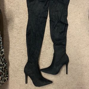Over the knee high NEVER WORN black sexy boots!